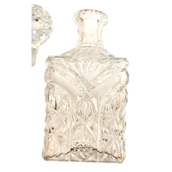 24% Lead Crystal Decanter With Stopper Made In West Germany Square Bottle - Picture 10 of 12
